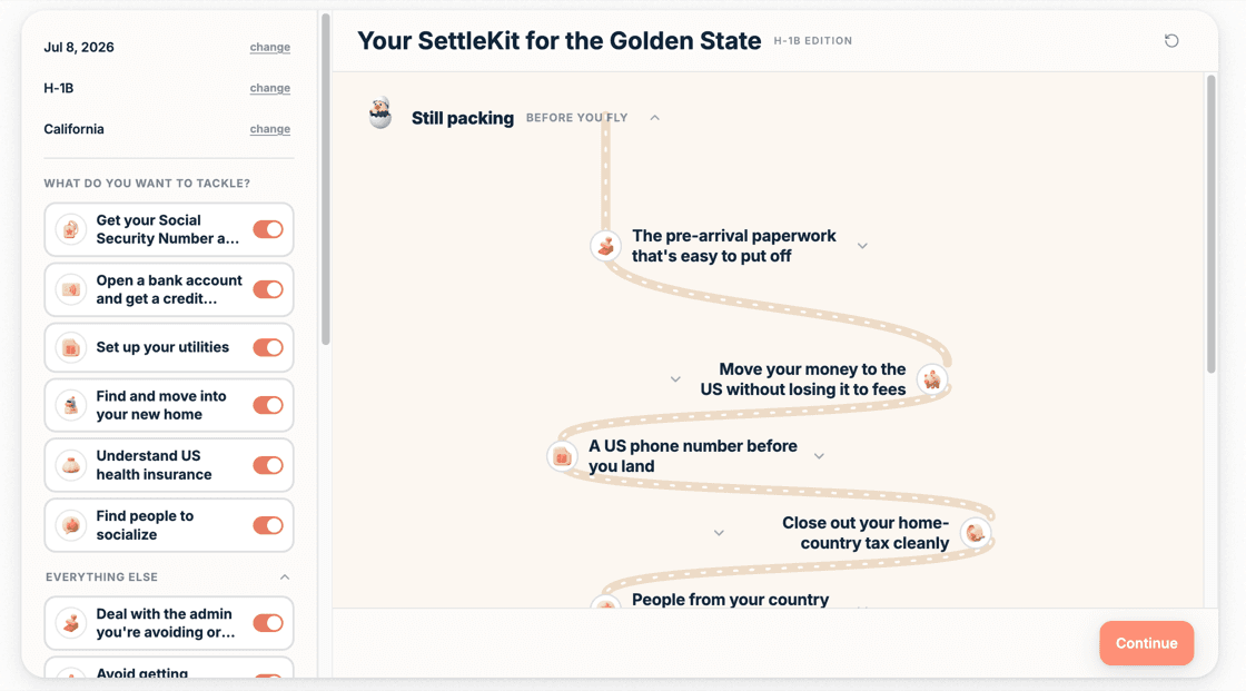 The SettleKit roadmap builder