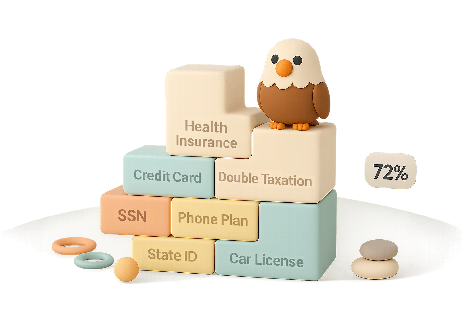 SettleKit blocks with eagle mascot